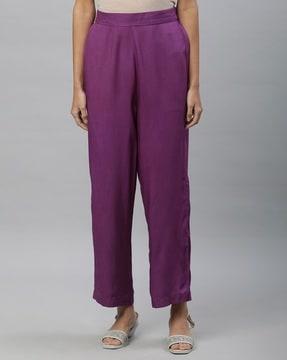 women straight fit palazzos with insert pockets