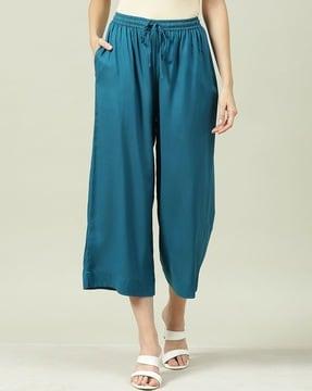 women straight fit palazzos with insert pockets