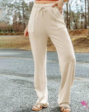 women straight fit palazzos with insert pockets