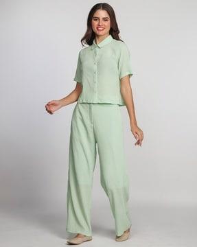 women straight fit palazzos with insert pockets