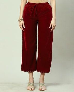 women straight fit palazzos with insert pockets