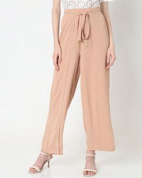 women straight fit pants with high rise waist