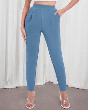 women straight fit pleated pants