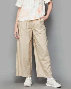 women straight fit single-pleat trousers