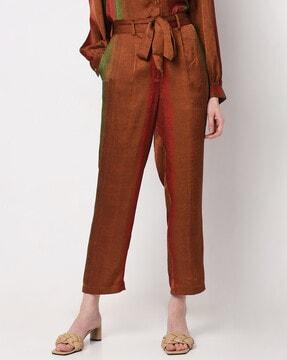 women straight flat-front pants