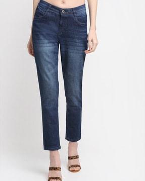 women straight jeans with 5-pocket styling