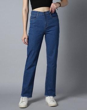 women straight jeans with high waist