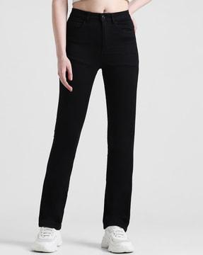 women straight jeans with insert pockets