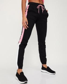 women straight joggers with contrast taping