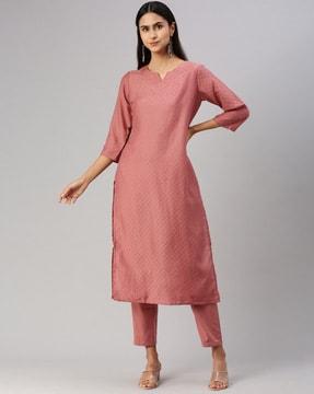 women straight kurta & pants set