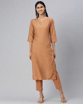 women straight kurta & pants set