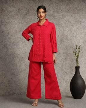 women straight kurta & pants set