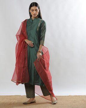 women straight kurta suit set