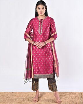 women straight kurta suit set