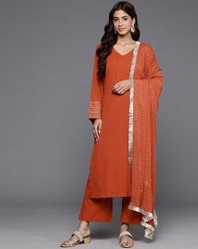 women straight kurta suit set