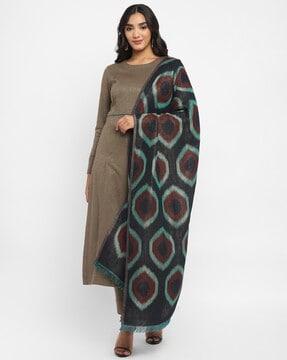 women straight kurta with pants & printed dupatta