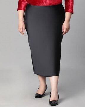 women straight skirt with elasticated waist