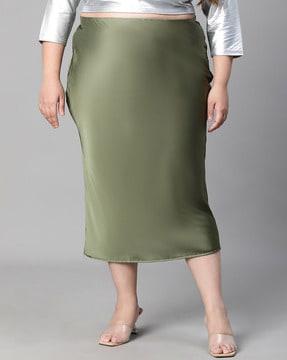 women straight skirt with elasticated waist