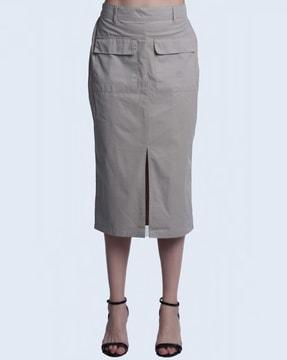 women straight skirt with elasticated waist