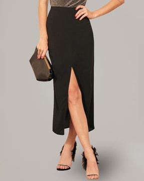 women straight skirt with elasticated waist