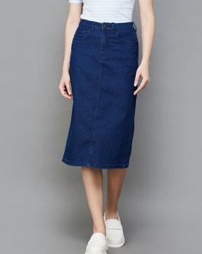 women straight skirt with elasticated waist