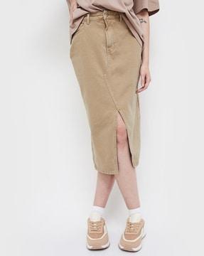 women straight skirt with front-slit