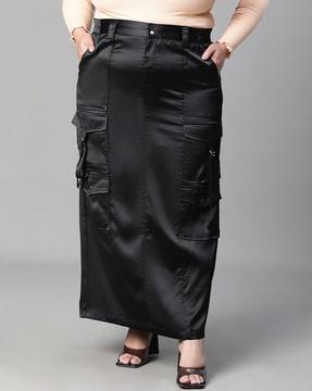 women straight skirt with pockets