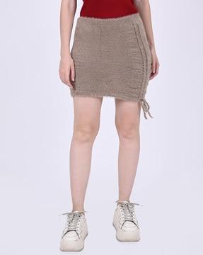 women straight skirt with ruched details