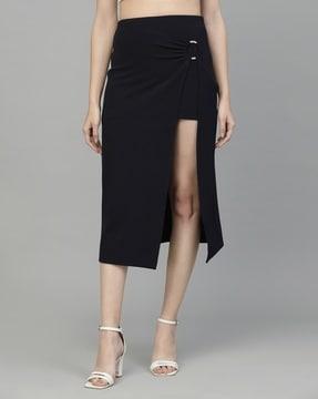 women straight skirt with side slit