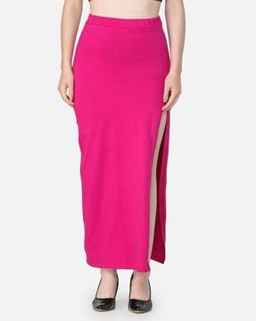 women straight skirt with side slit