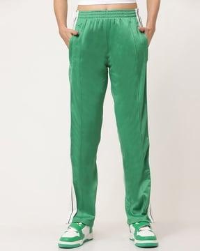 women straight track pants with contrast tapping