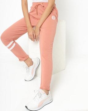 women straight track pants with drawstring waist