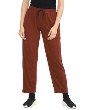 women straight track pants with drawstring waist