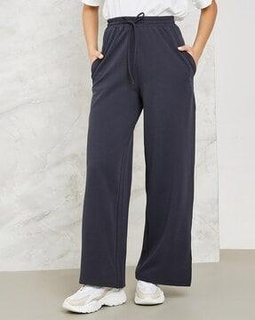 women straight track pants with drawstring waist