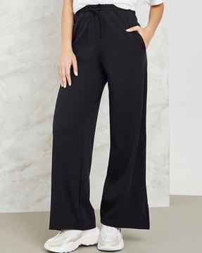 women straight track pants with drawstring waist