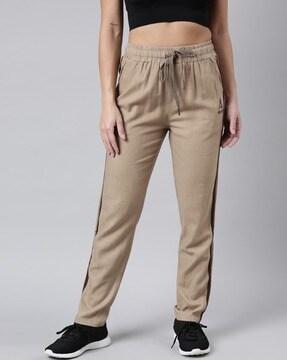 women straight track pants with drawstring waist