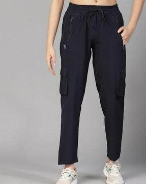 women straight track pants with drawstring waist