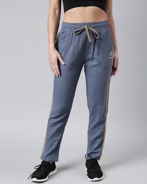 women straight track pants with drawstring waist