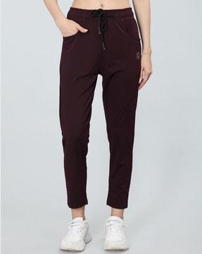 women straight track pants with elasticated drawstring waist
