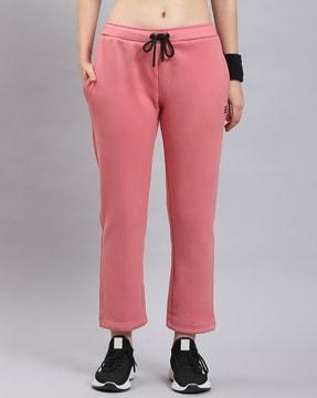 women straight track pants with elasticated drawstring waist