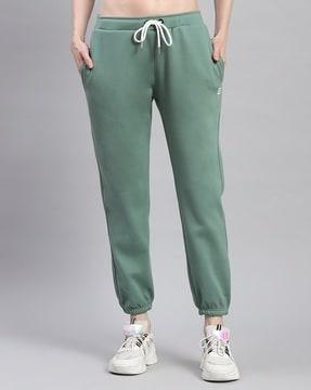 women straight track pants with elasticated drawstring waist