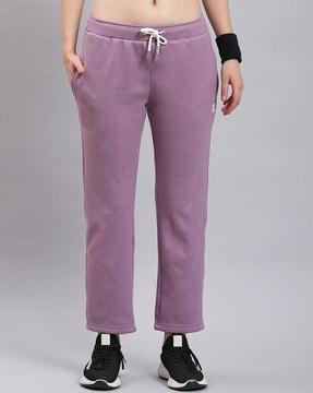 women straight track pants with elasticated drawstring waist