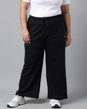 women straight track pants with elasticated drawstring waist