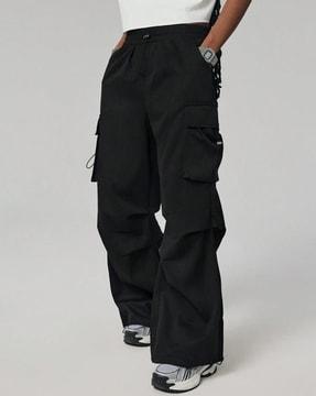 women straight track pants with elasticated drawstring waist