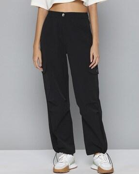 women straight track pants with elasticated waist