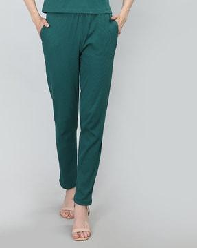 women straight track pants with elasticated waist