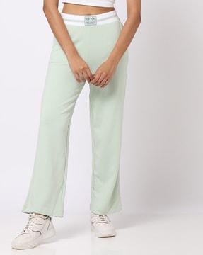women straight track pants with elasticated waistband