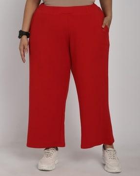 women straight track pants with insert pockets