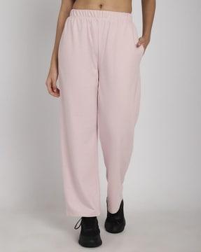 women straight track pants with insert pockets