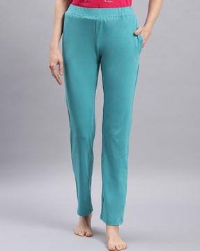 women straight track pants with insert pockets